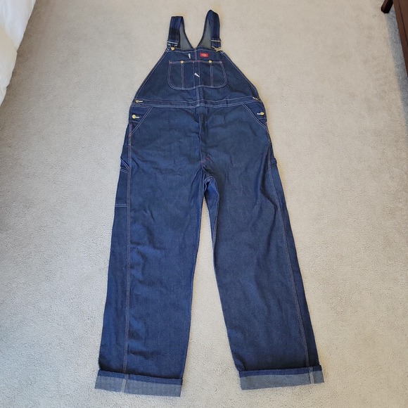 Dickies Other - Dickies Dungarees Adult 42x32 Blue Overalls Denim Bib Work Wear Carpenter Men